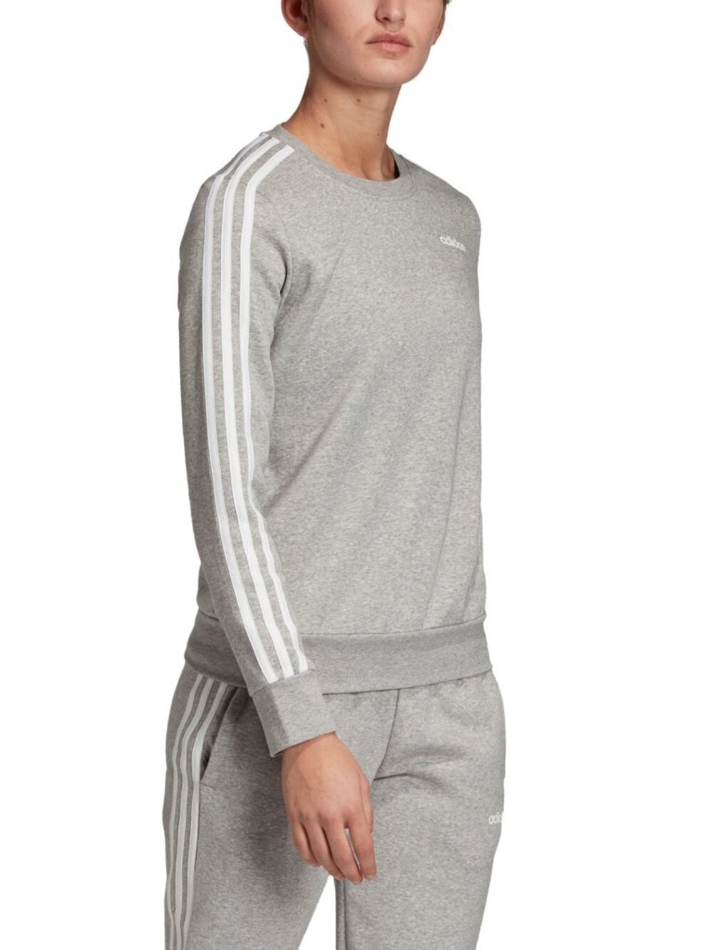 adidas Womens Essentials 3-Stripe Fleece Sweatshirt